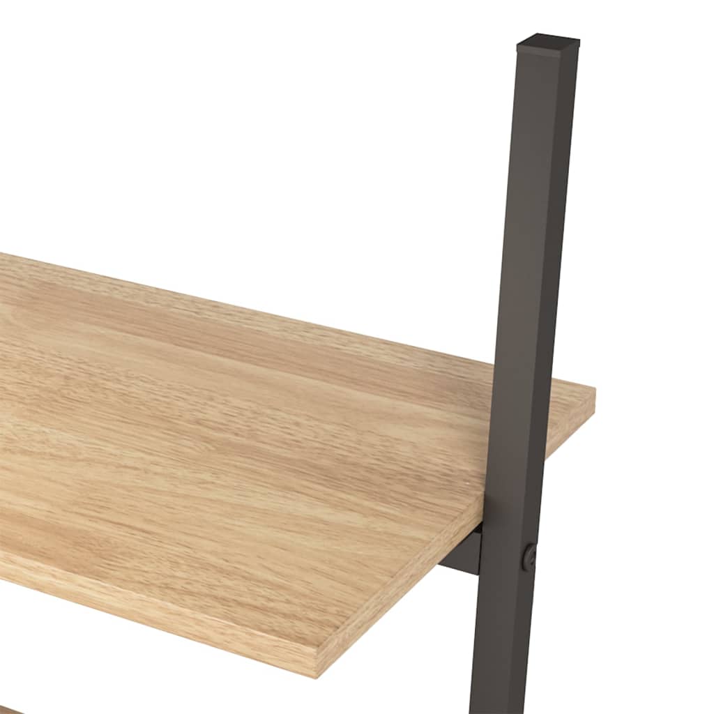 3-kerroksinen kalteva hylly vaaleanruskea ja musta 64x34x116 cm - Sisustajankoti.fi