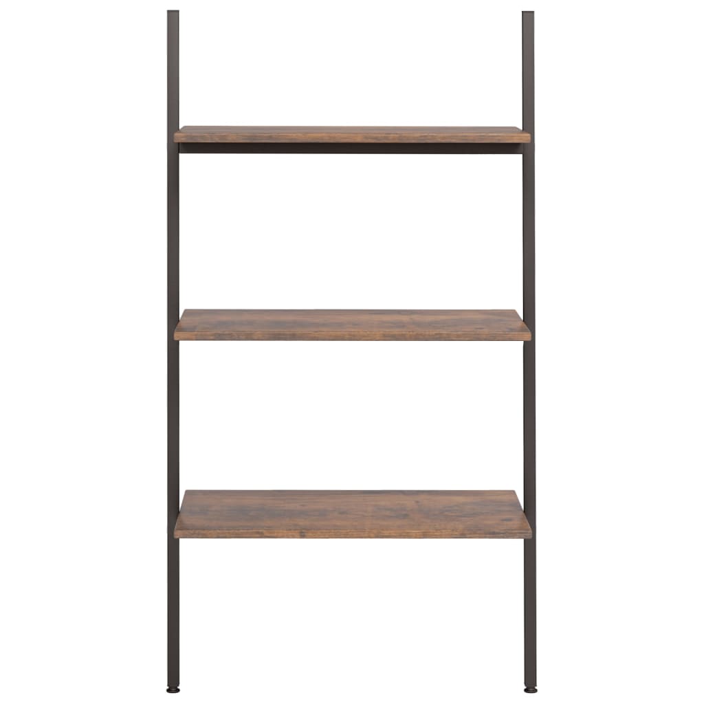 3-kerroksinen kalteva hylly tummanruskea ja musta 64x34x116 cm - Sisustajankoti.fi