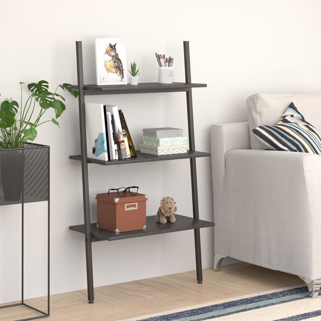 3-kerroksinen kalteva hylly musta 64x34x116 cm - Sisustajankoti.fi