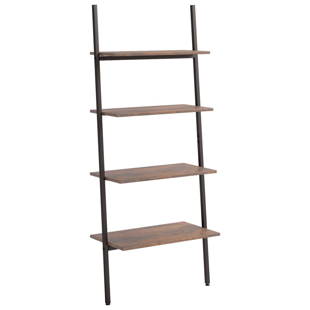 4-kerroksinen kalteva hylly tummanrusk. ja musta 64x34x150,5 cm - Sisustajankoti.fi