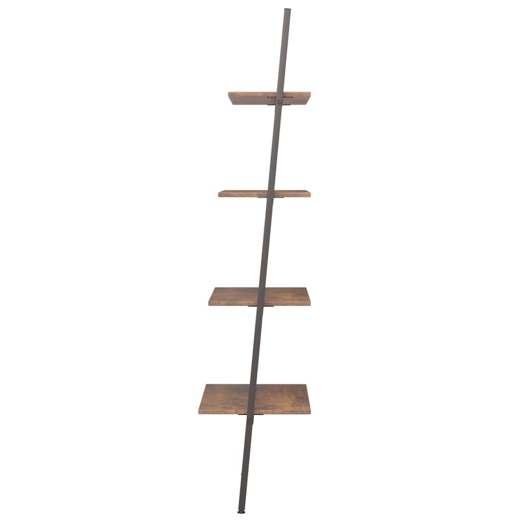 4-kerroksinen kalteva hylly tummanrusk. ja musta 64x34x150,5 cm - Sisustajankoti.fi