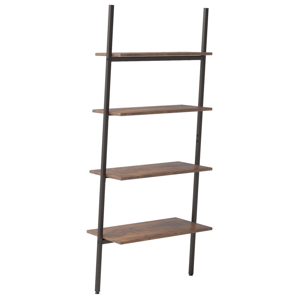 4-kerroksinen kalteva hylly tummanrusk. ja musta 64x34x150,5 cm - Sisustajankoti.fi