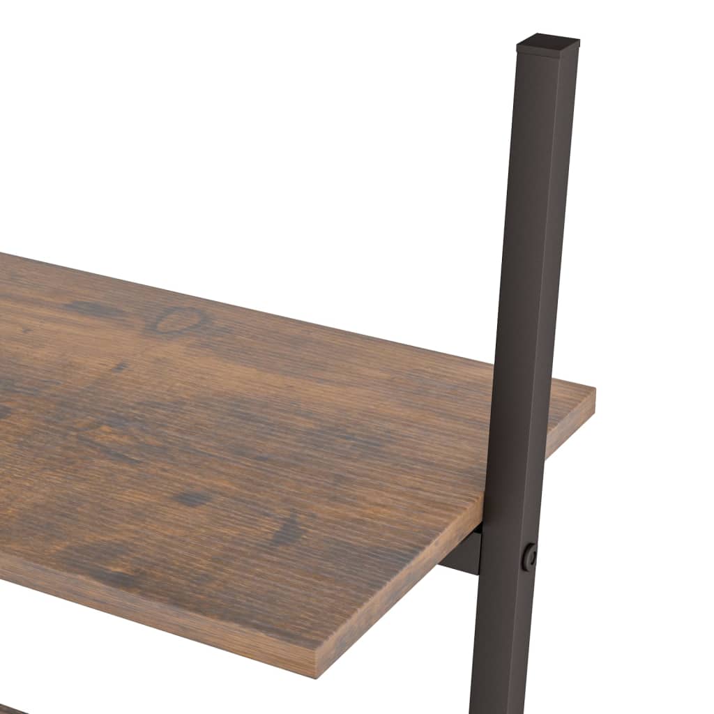 4-kerroksinen kalteva hylly tummanrusk. ja musta 64x34x150,5 cm - Sisustajankoti.fi