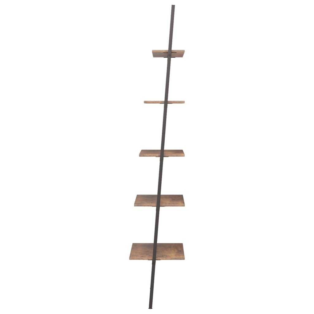 5-kerroksinen kalteva hylly tummanrusk. ja musta 64x34x185,5 cm - Sisustajankoti.fi