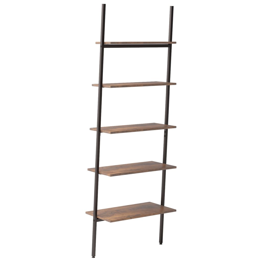 5-kerroksinen kalteva hylly tummanrusk. ja musta 64x34x185,5 cm - Sisustajankoti.fi