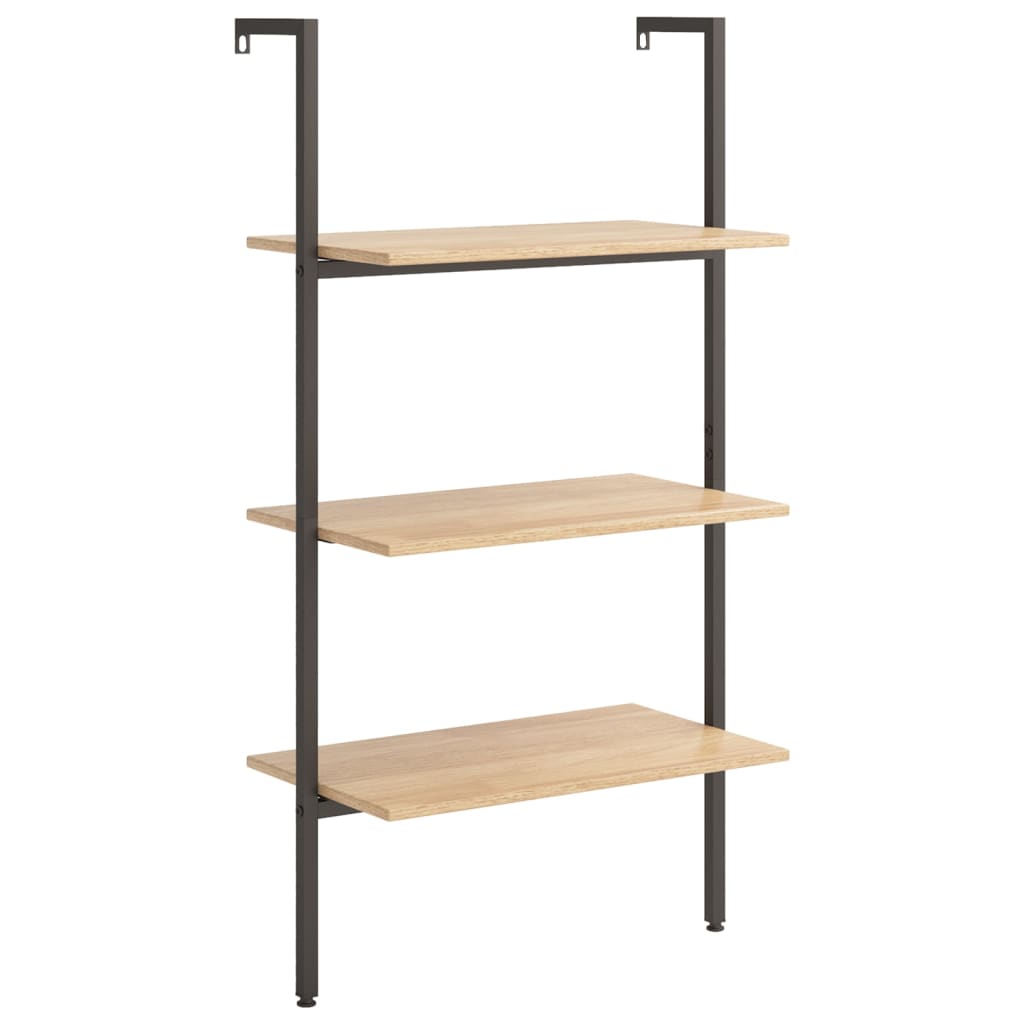 3-kerroksinen kalteva hylly vaaleanrusk ja musta 64x35x120,5 cm - Sisustajankoti.fi