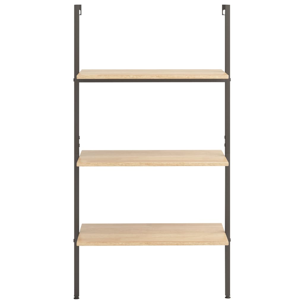 3-kerroksinen kalteva hylly vaaleanrusk ja musta 64x35x120,5 cm - Sisustajankoti.fi