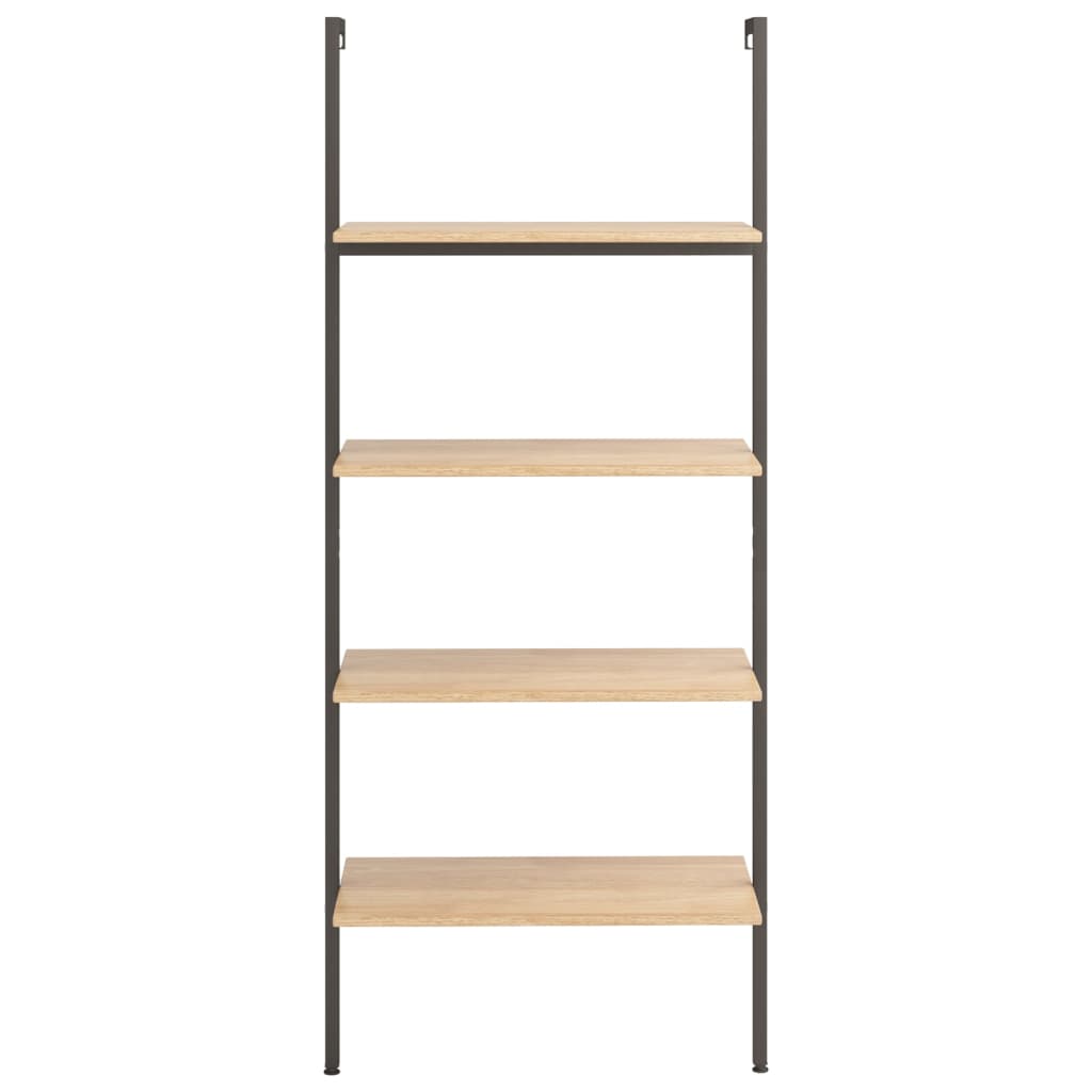 4-kerroksinen kalteva hylly vaaleanrusk ja musta 64x35x152,5 cm - Sisustajankoti.fi