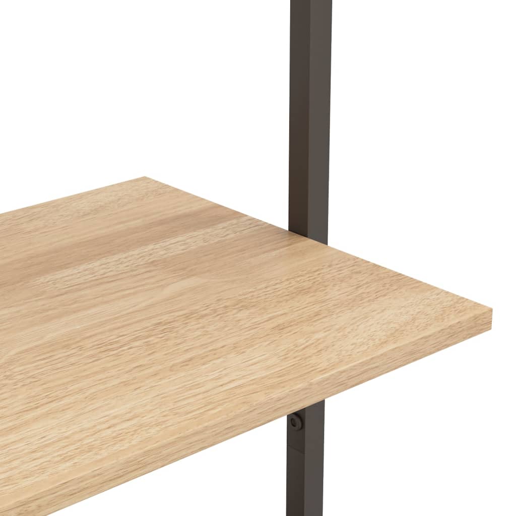 4-kerroksinen kalteva hylly vaaleanrusk ja musta 64x35x152,5 cm - Sisustajankoti.fi