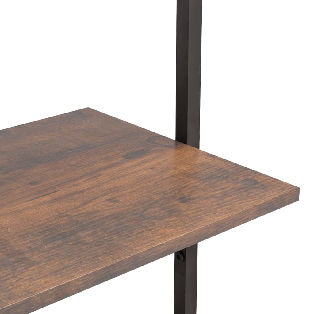4-kerroksinen kalteva hylly tummanrusk. ja musta 64x35x152,5 cm - Sisustajankoti.fi