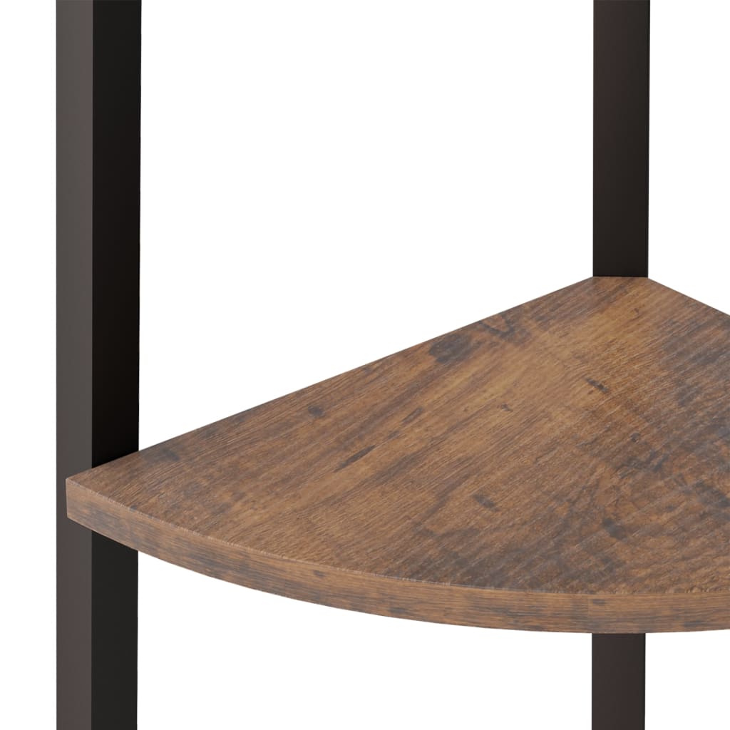 3-kerroksinen kulmahylly tummanruskea ja musta 45,5x31,5x120 cm - Sisustajankoti.fi