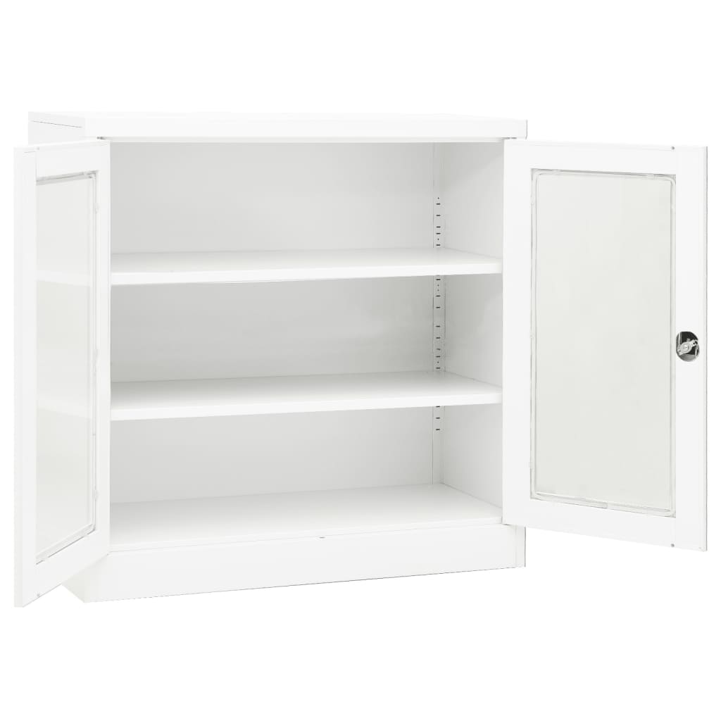 Toimistokaappi valkoinen 90x40x90 cm teräs - Sisustajankoti.fi