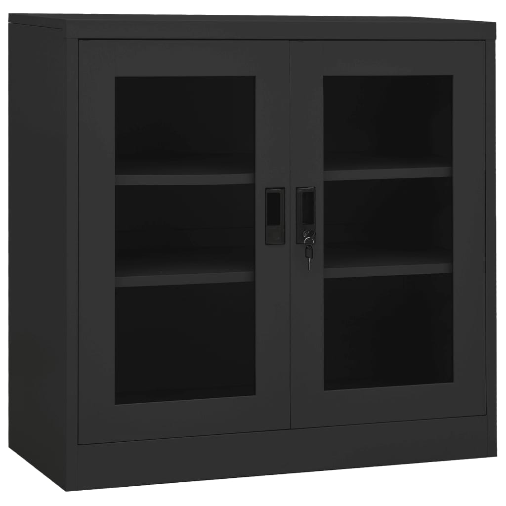 Toimistokaappi antrasiitti 90x40x90 cm teräs - Sisustajankoti.fi