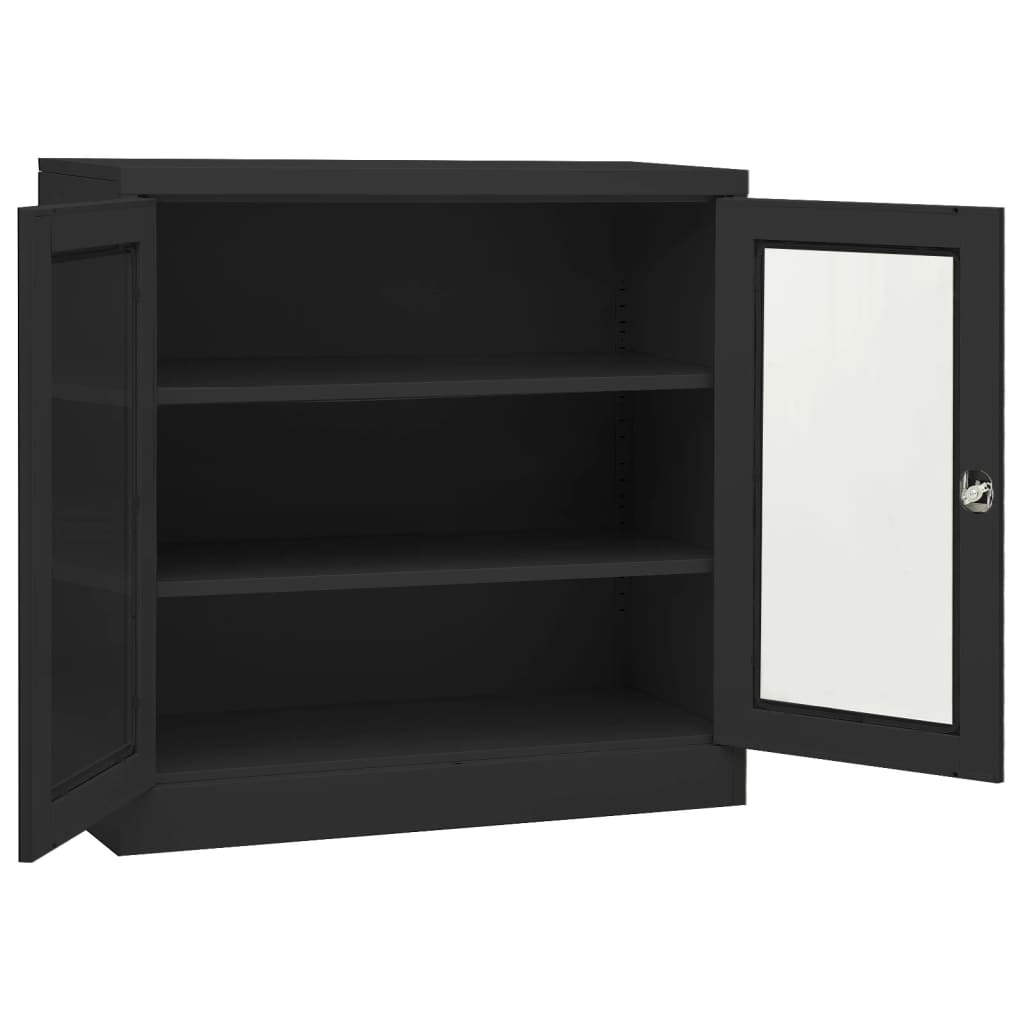 Toimistokaappi antrasiitti 90x40x90 cm teräs - Sisustajankoti.fi