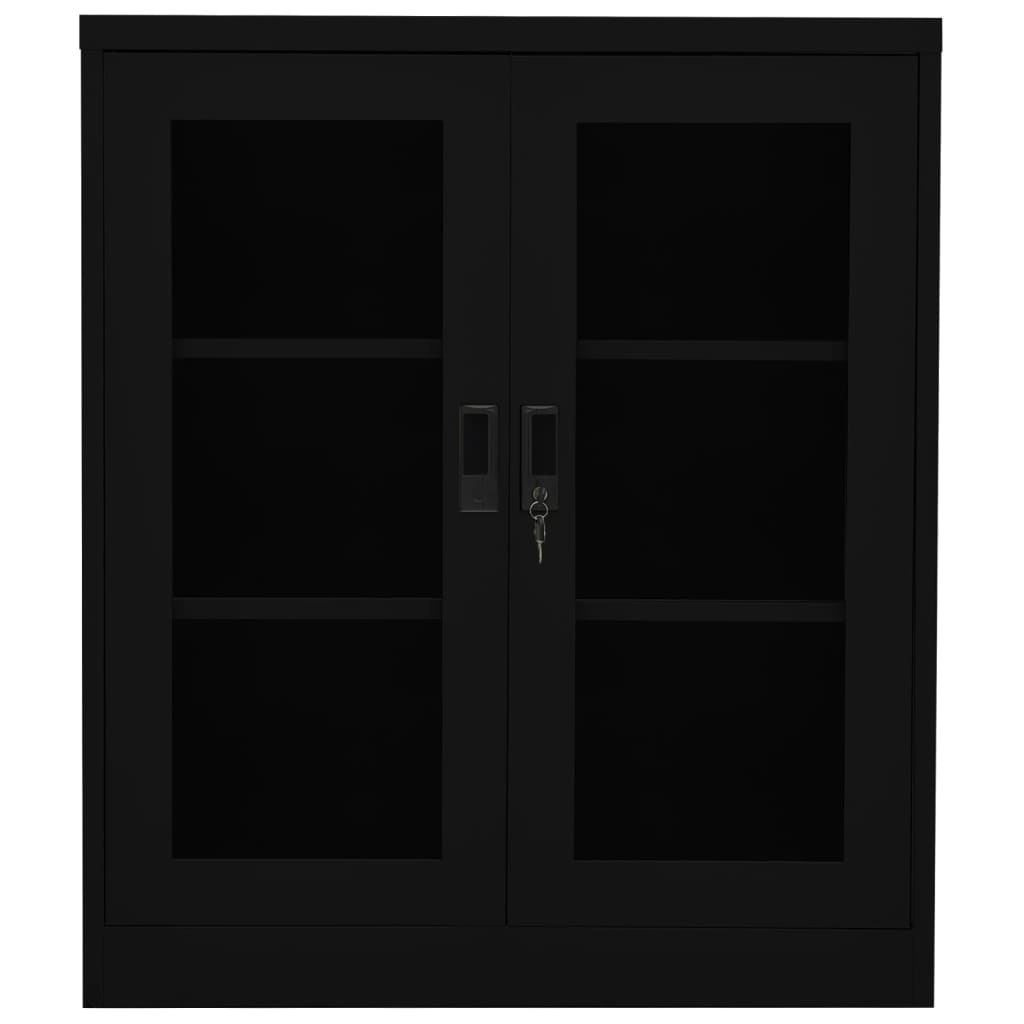 Toimistokaappi musta 90x40x105 cm teräs - Sisustajankoti.fi