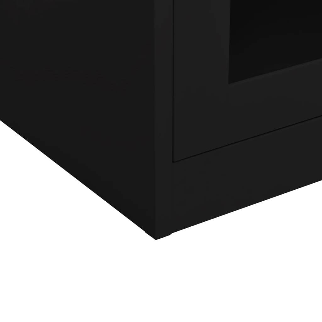 Toimistokaappi musta 90x40x105 cm teräs - Sisustajankoti.fi