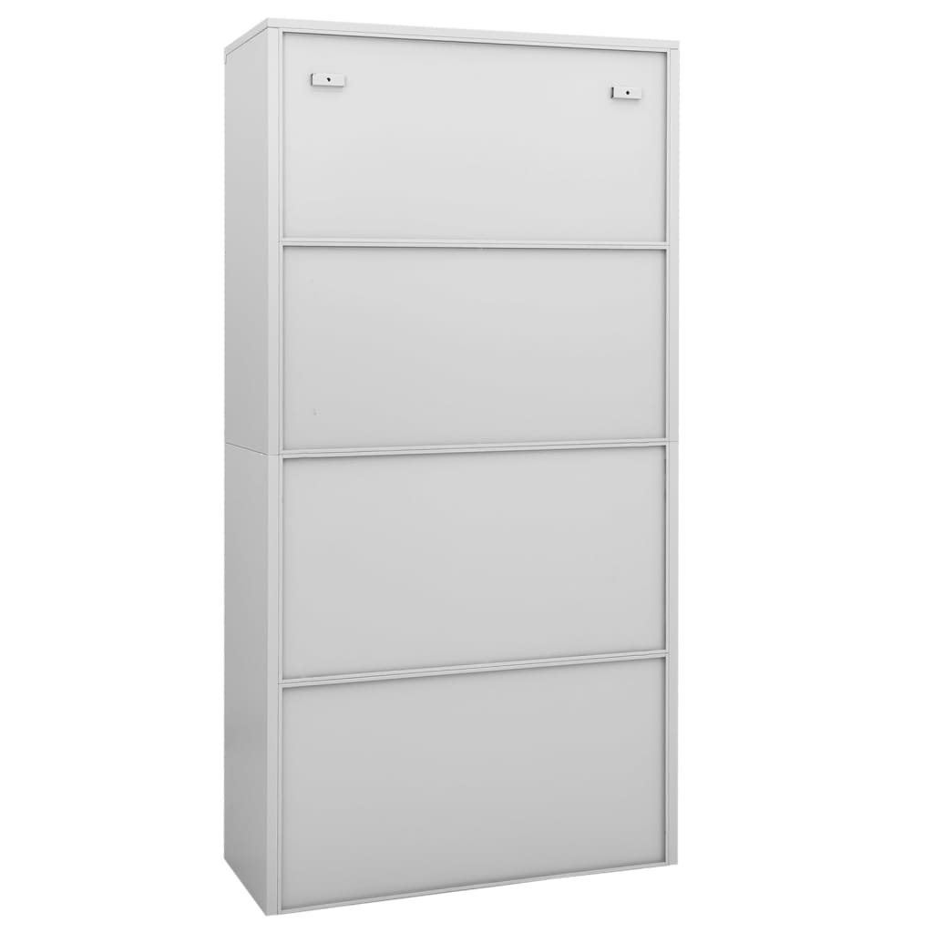 Toimistokaappi vaaleanharmaa 90x40x180 cm teräs/karkaistu lasi - Sisustajankoti.fi