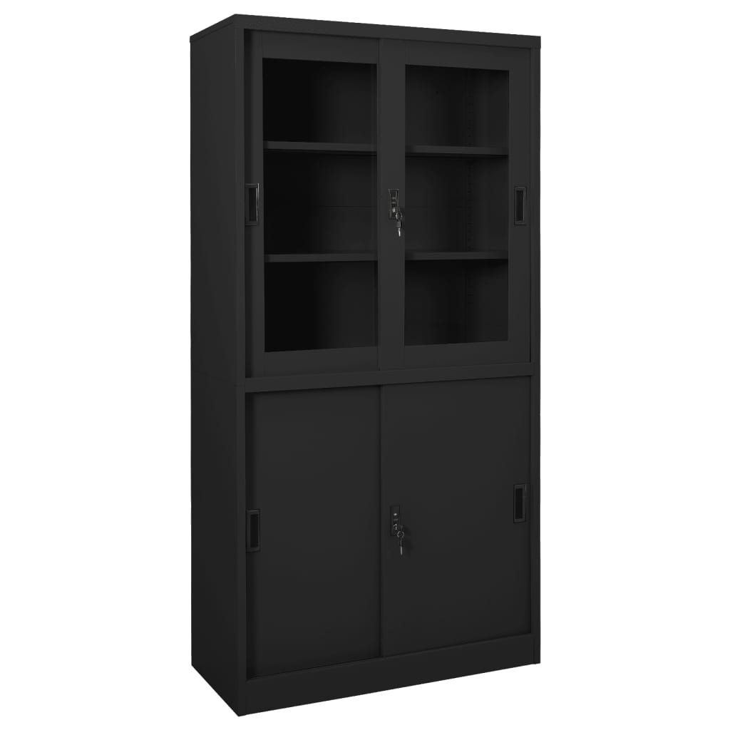 Toimistokaappi liukuovella antrasiitti 90x40x180 cm teräs - Sisustajankoti.fi