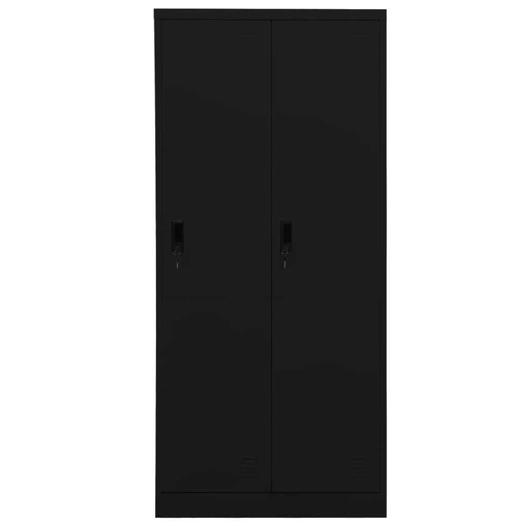 Vaatekaappi musta 80x50x180 cm teräs - Sisustajankoti.fi