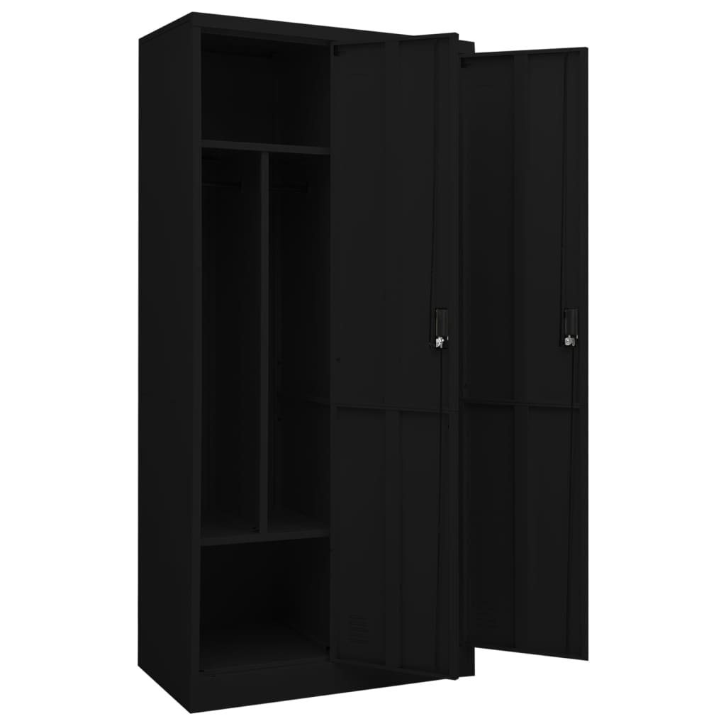 Vaatekaappi musta 80x50x180 cm teräs - Sisustajankoti.fi