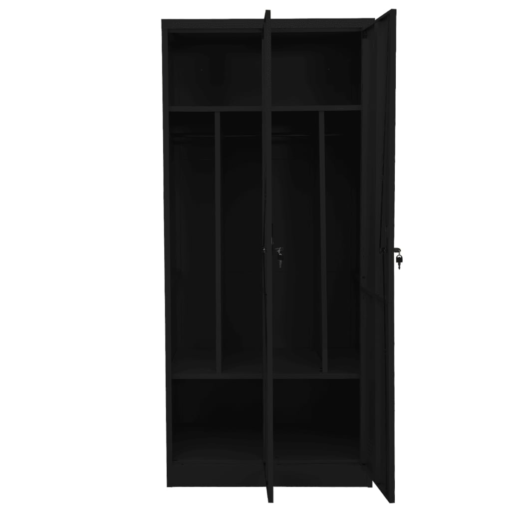 Vaatekaappi musta 80x50x180 cm teräs - Sisustajankoti.fi