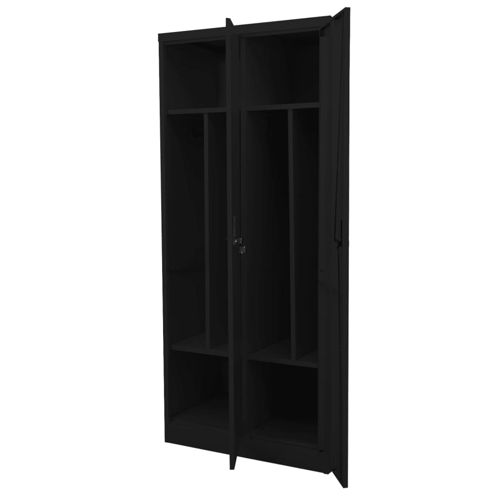 Vaatekaappi musta 80x50x180 cm teräs - Sisustajankoti.fi