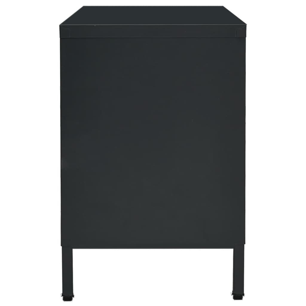 TV-taso musta 105x35x52 cm teräs ja lasi - Sisustajankoti.fi