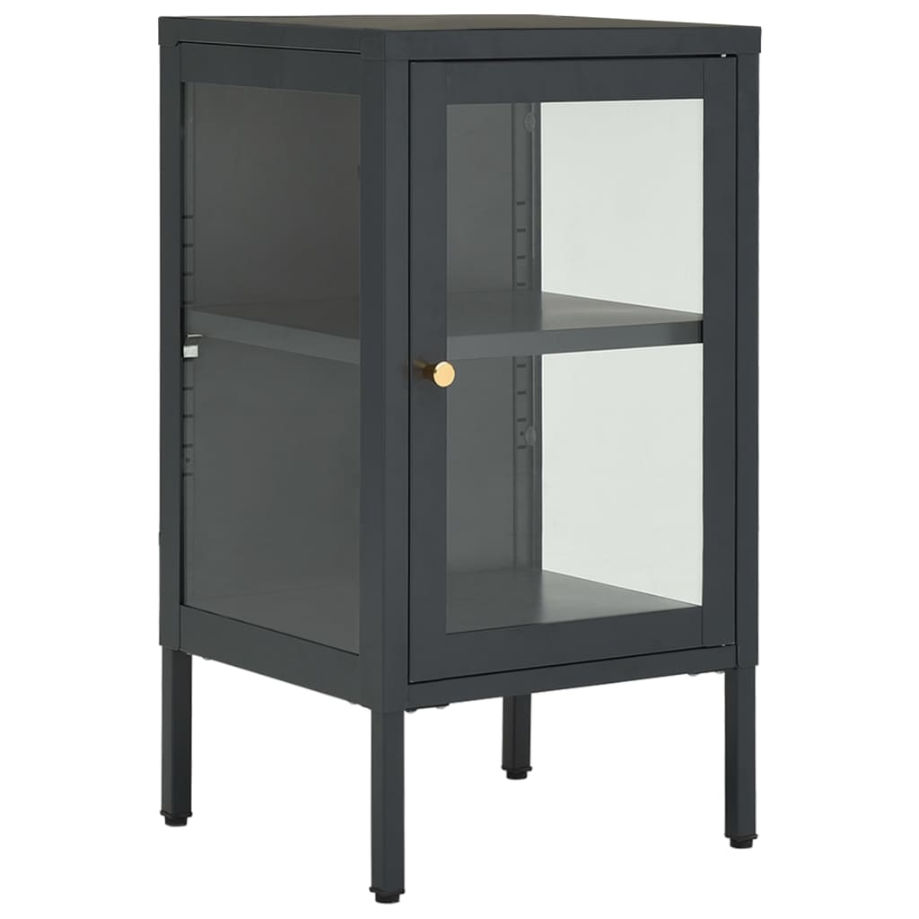 Senkki antrasiitti 38x35x70 cm teräs ja lasi - Sisustajankoti.fi