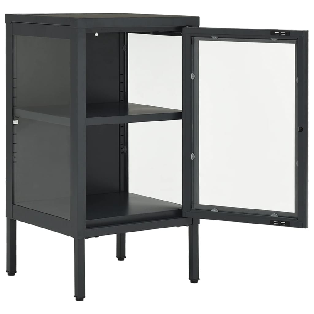 Senkki antrasiitti 38x35x70 cm teräs ja lasi - Sisustajankoti.fi