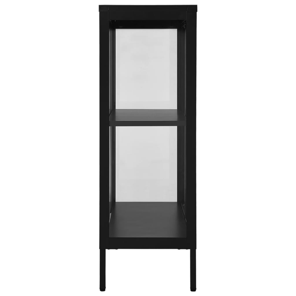 Senkki musta 75x35x105 cm teräs ja lasi - Sisustajankoti.fi