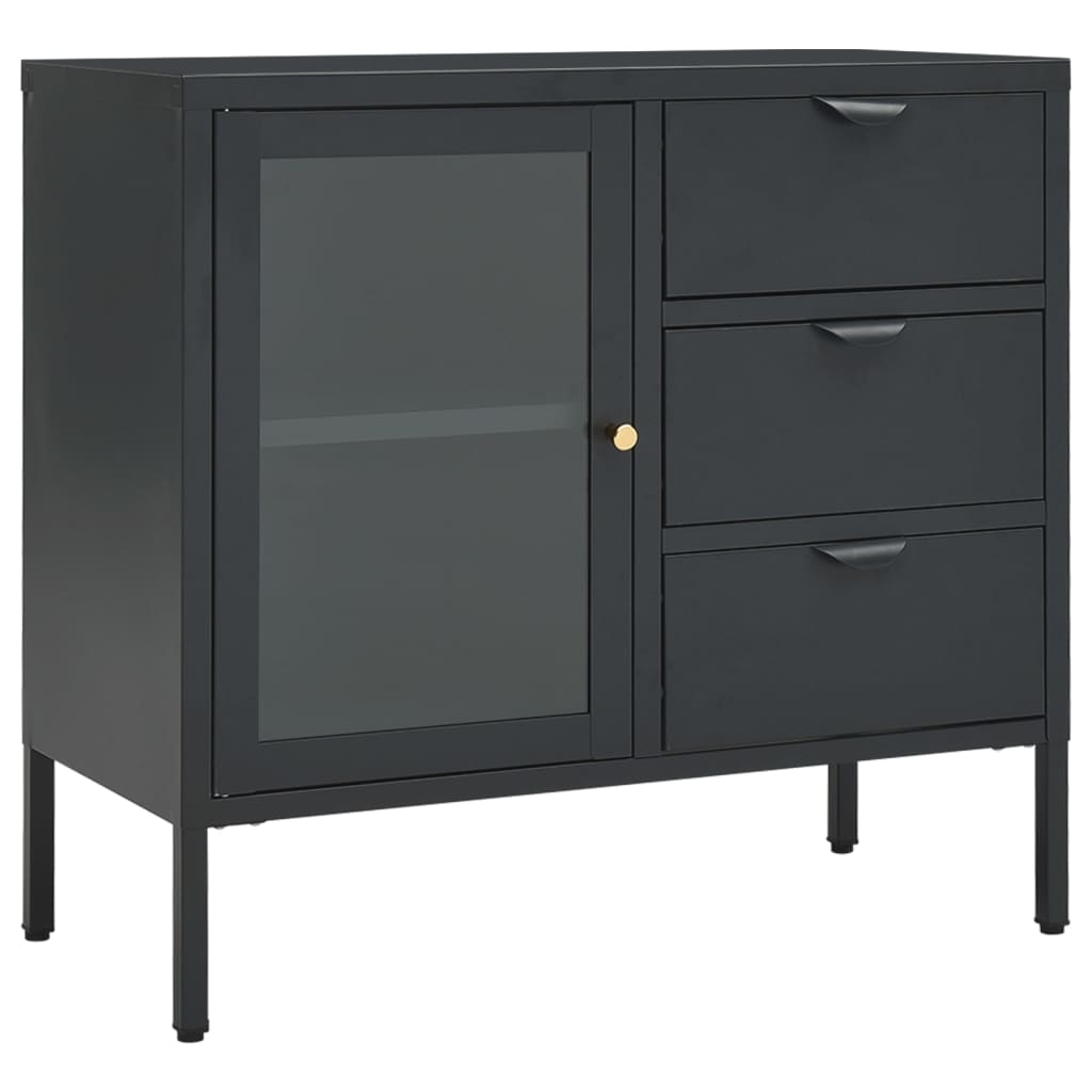Senkki antrasiitti 75x35x70 cm teräs ja karkaistu lasi - Sisustajankoti.fi