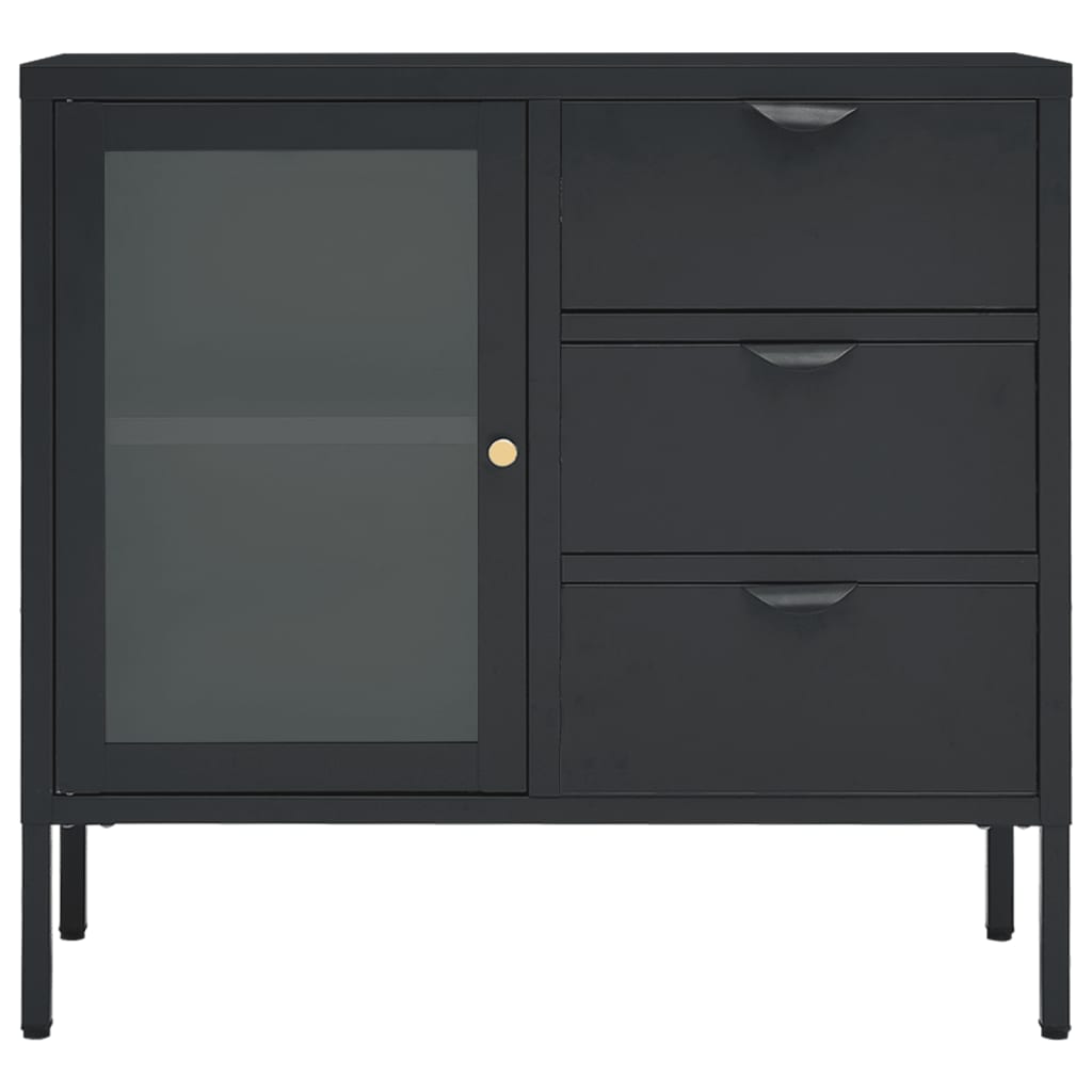 Senkki antrasiitti 75x35x70 cm teräs ja karkaistu lasi - Sisustajankoti.fi