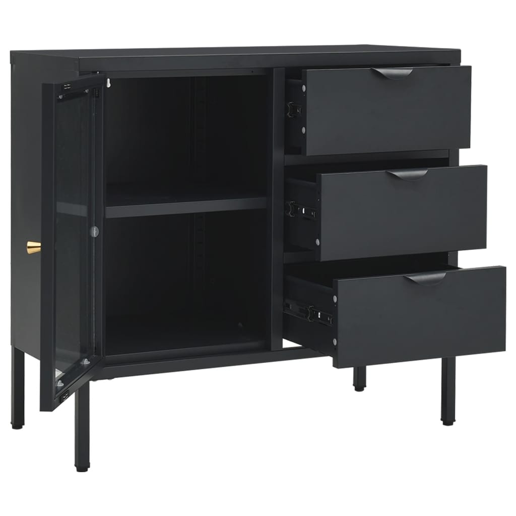 Senkki antrasiitti 75x35x70 cm teräs ja karkaistu lasi - Sisustajankoti.fi