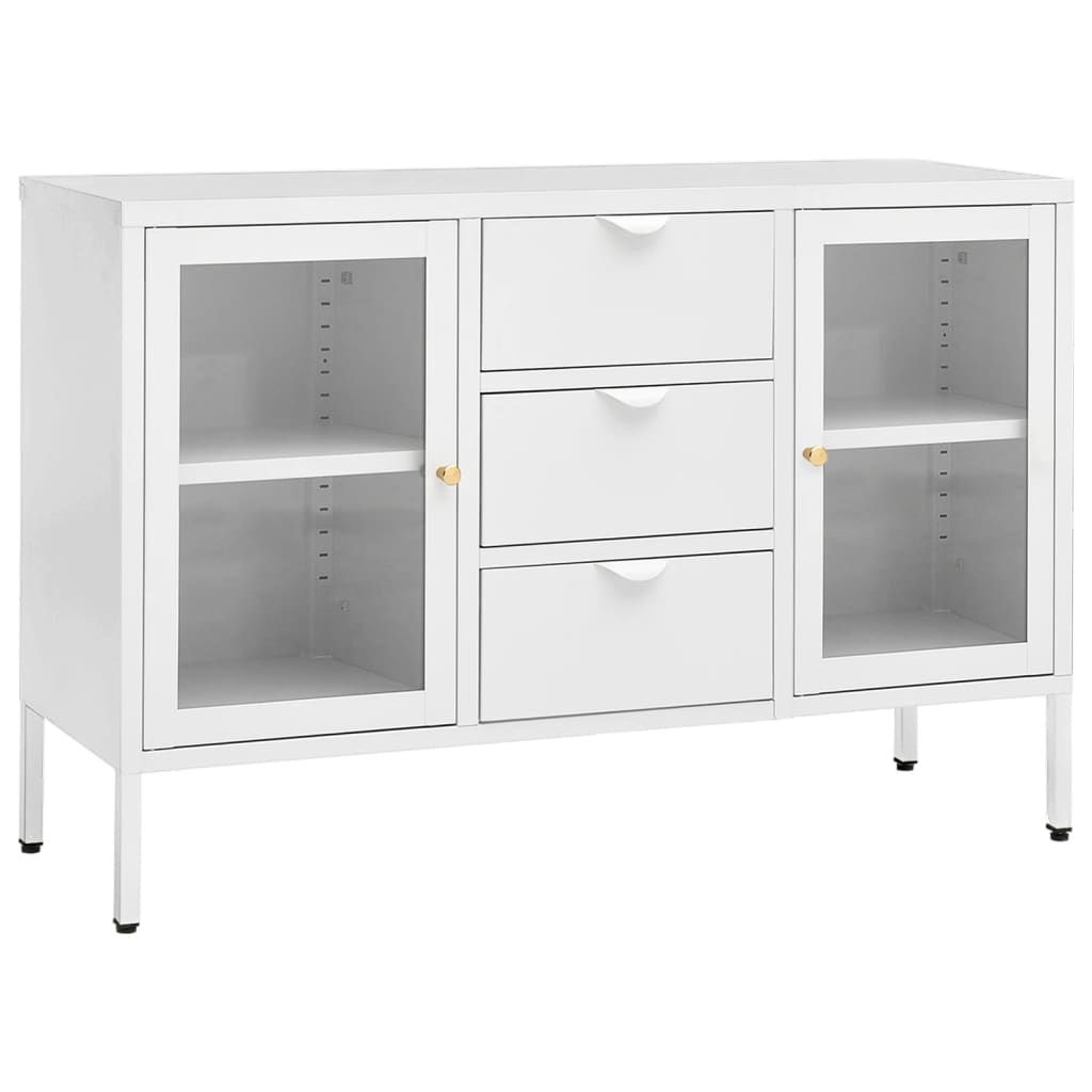 Senkki valkoinen 105x35x70 cm teräs ja karkaistu lasi - Sisustajankoti.fi