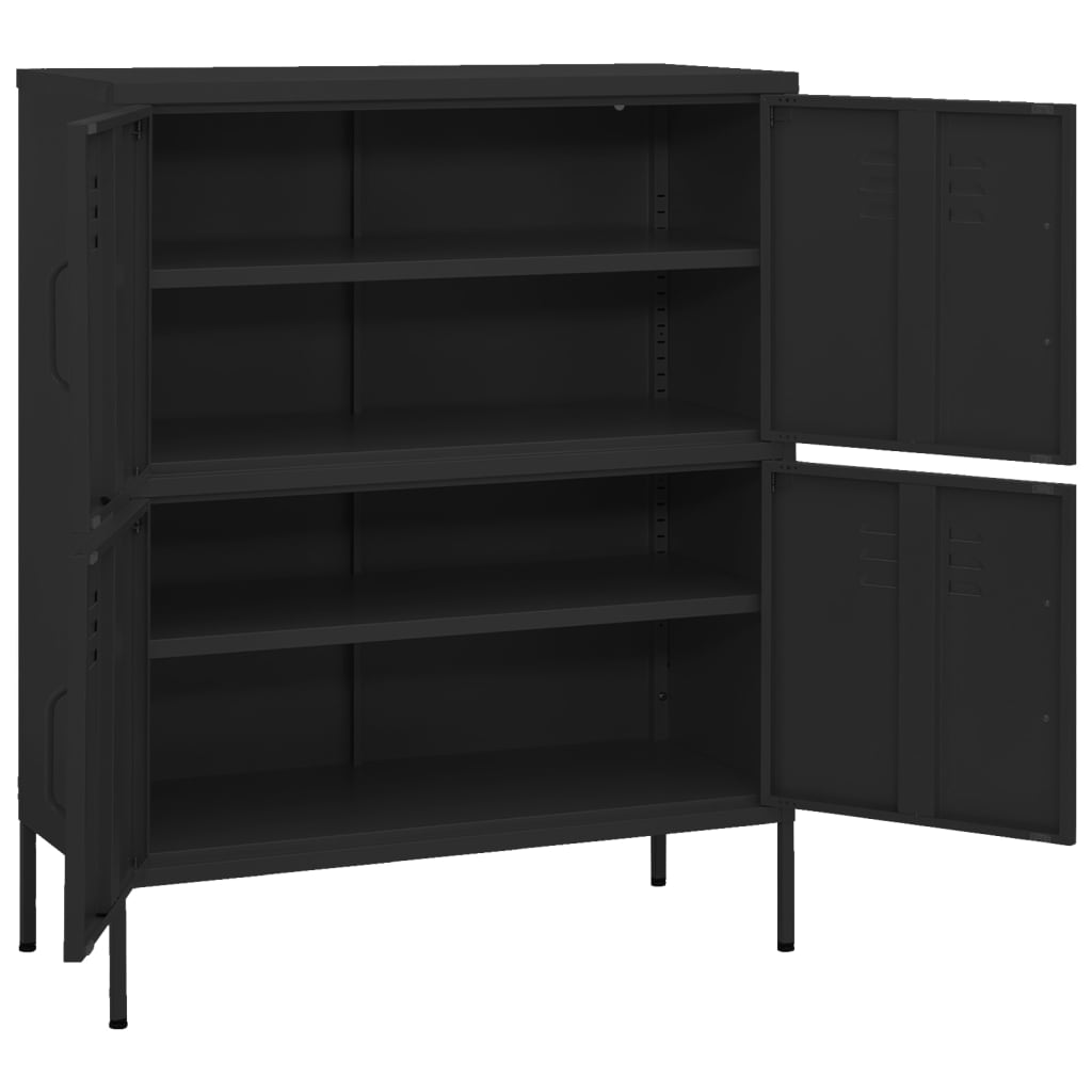 Varastokaappi musta 80x35x101,5 cm teräs - Sisustajankoti.fi