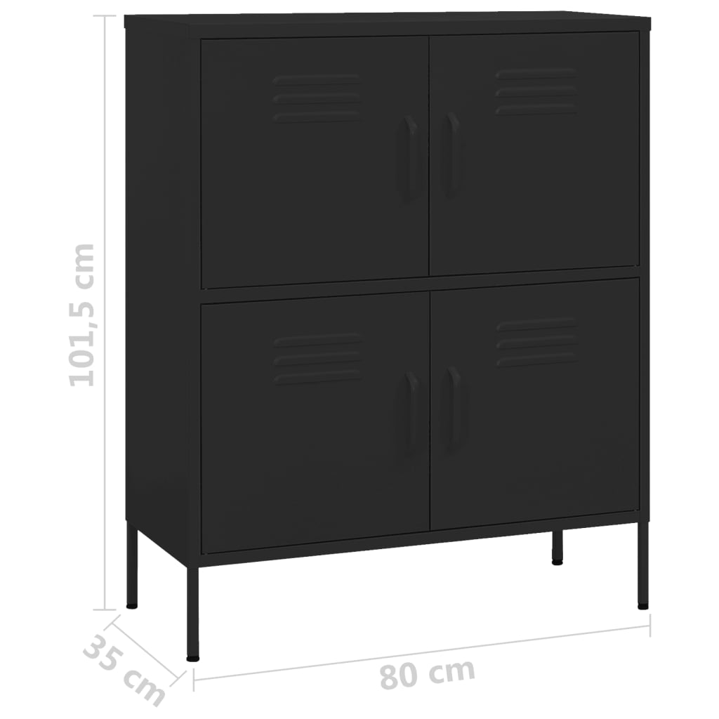 Varastokaappi musta 80x35x101,5 cm teräs - Sisustajankoti.fi