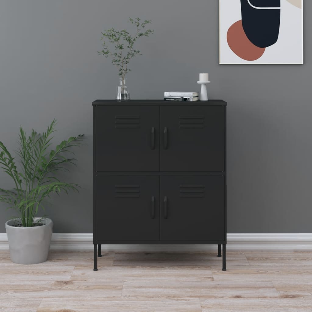 Varastokaappi musta 80x35x101,5 cm teräs - Sisustajankoti.fi