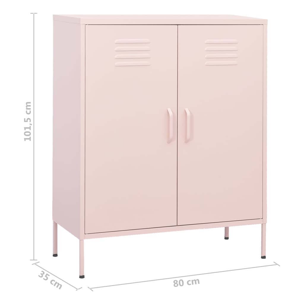 Varastokaappi pinkki 80x35x101,5 cm teräs - Sisustajankoti.fi