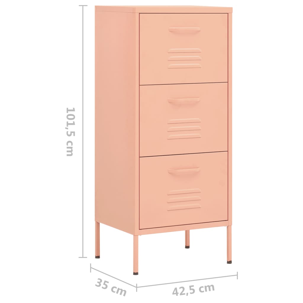 Varastokaappi pinkki 42,5x35x101,5 cm teräs - Sisustajankoti.fi