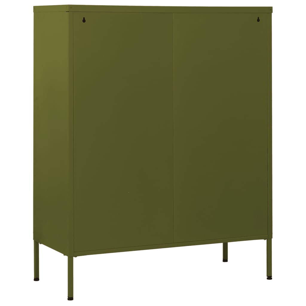 Lipasto oliivinvihreä 80x35x101,5 cm teräs - Sisustajankoti.fi