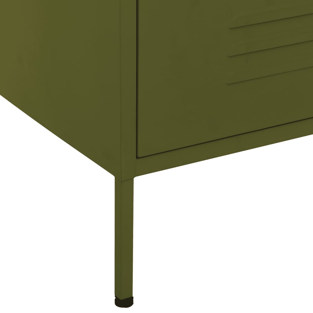Lipasto oliivinvihreä 80x35x101,5 cm teräs - Sisustajankoti.fi