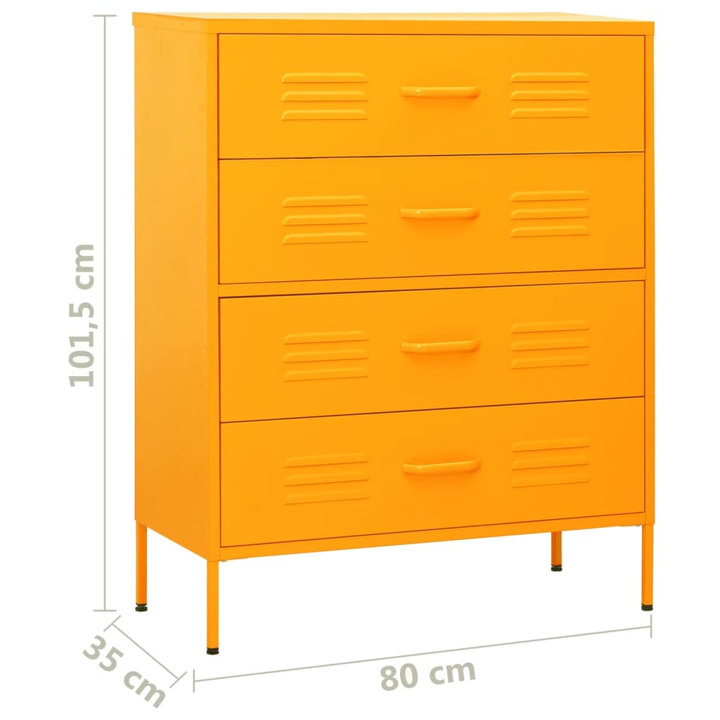 Lipasto sinapinkeltainen 80x35x101,5 cm teräs - Sisustajankoti.fi