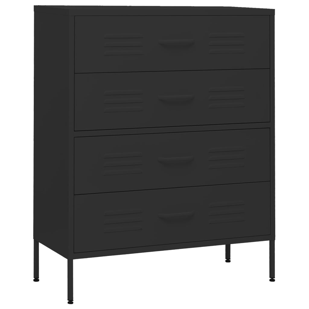 Lipasto musta 80x35x101,5 cm teräs - Sisustajankoti.fi