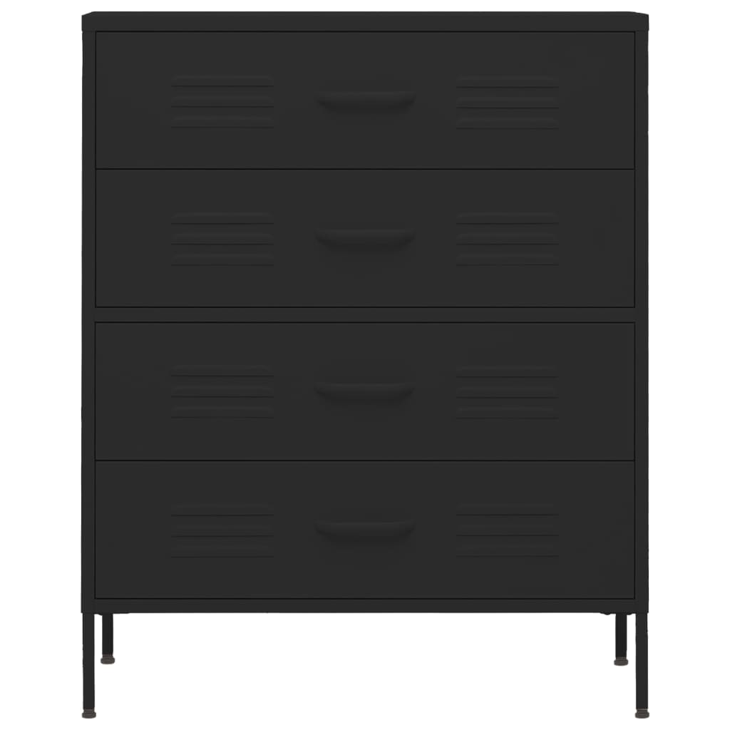Lipasto musta 80x35x101,5 cm teräs - Sisustajankoti.fi