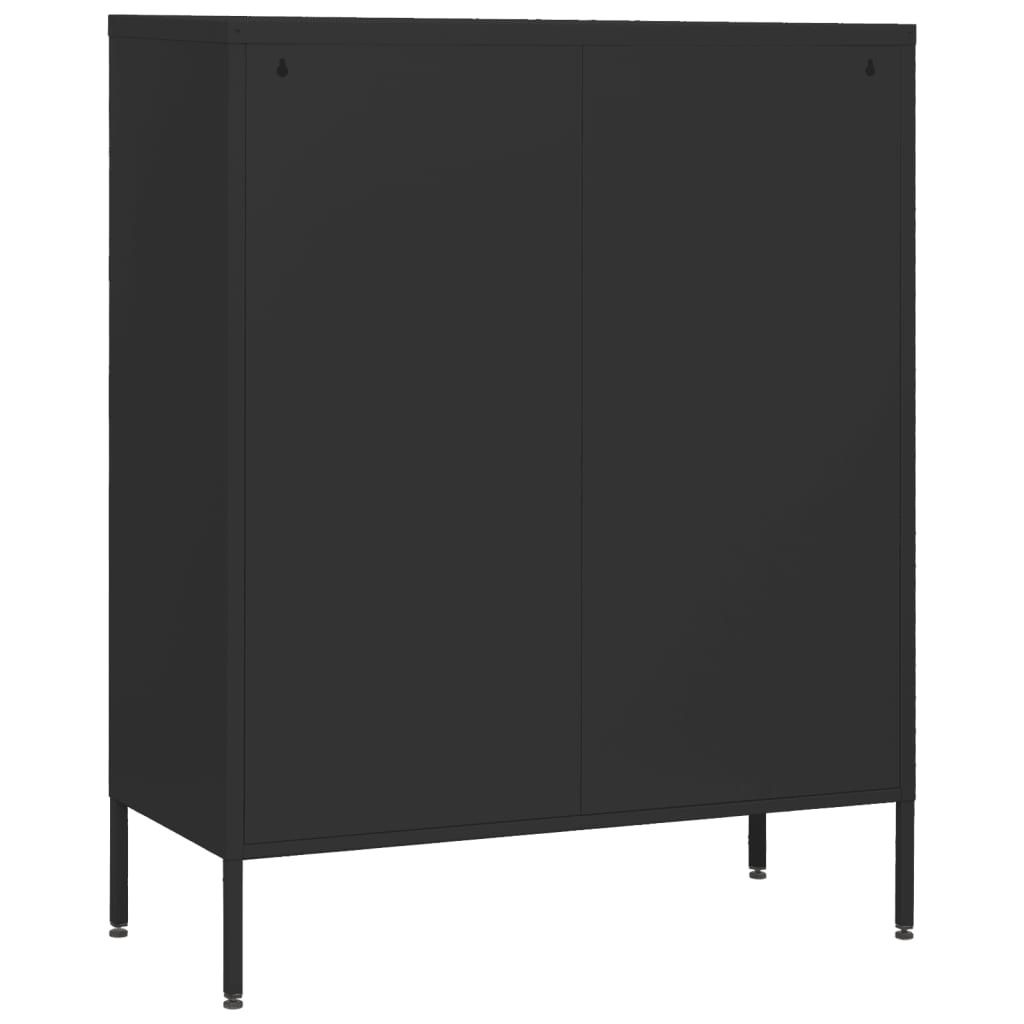 Lipasto musta 80x35x101,5 cm teräs - Sisustajankoti.fi