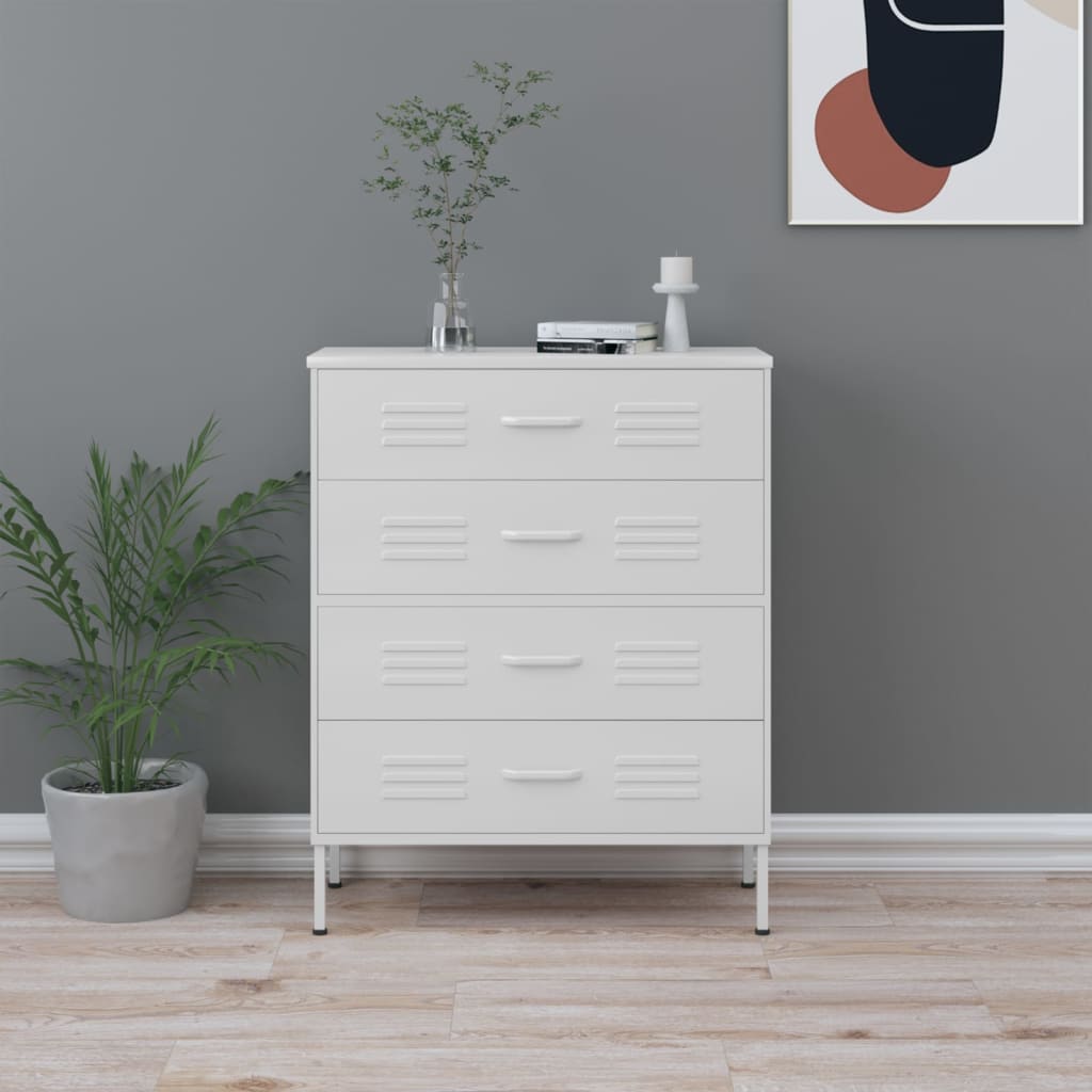 Lipasto valkoinen 80x35x101,5 cm teräs - Sisustajankoti.fi