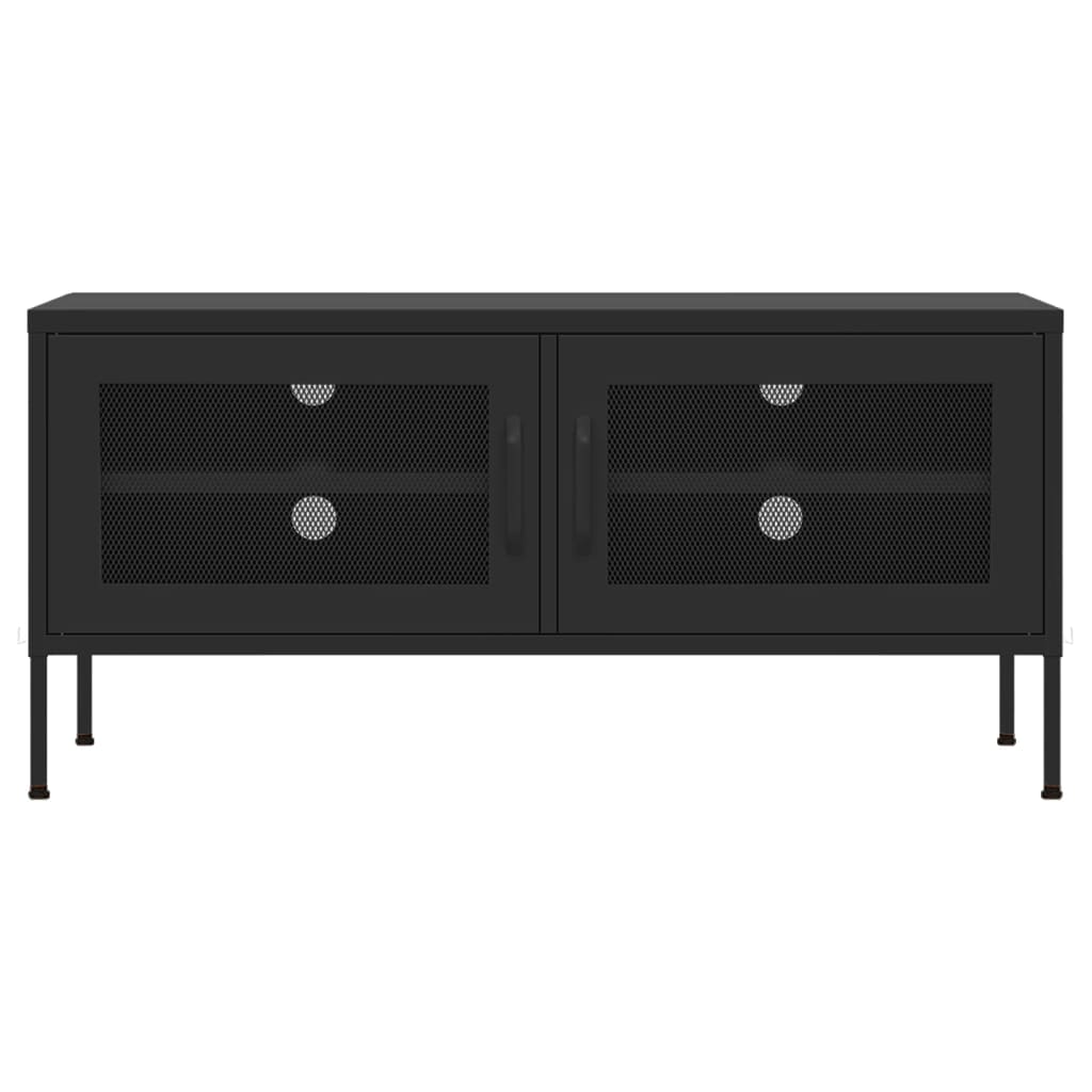 TV-taso musta 105x35x50 cm teräs - Sisustajankoti.fi