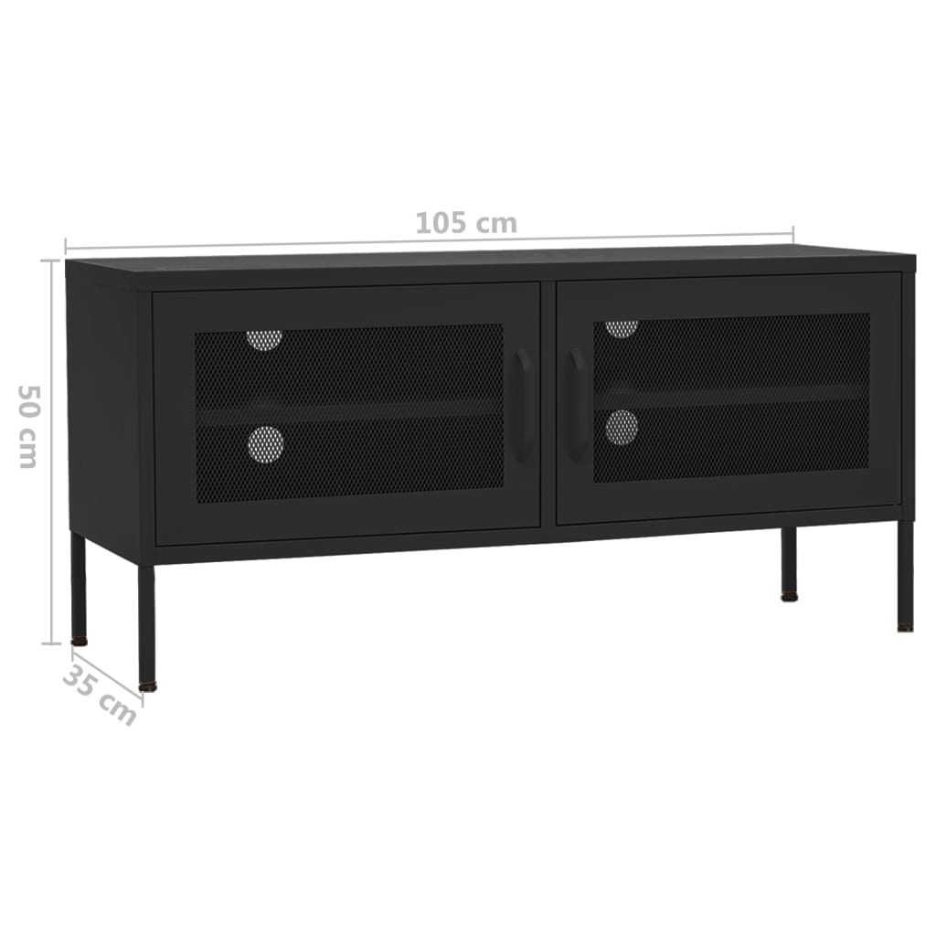 TV-taso musta 105x35x50 cm teräs - Sisustajankoti.fi