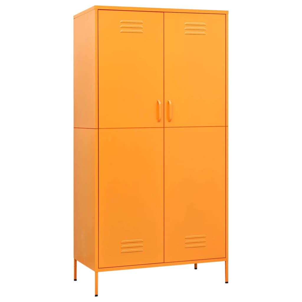 Vaatekaappi sinapinkeltainen 90x50x180 cm teräs - Sisustajankoti.fi