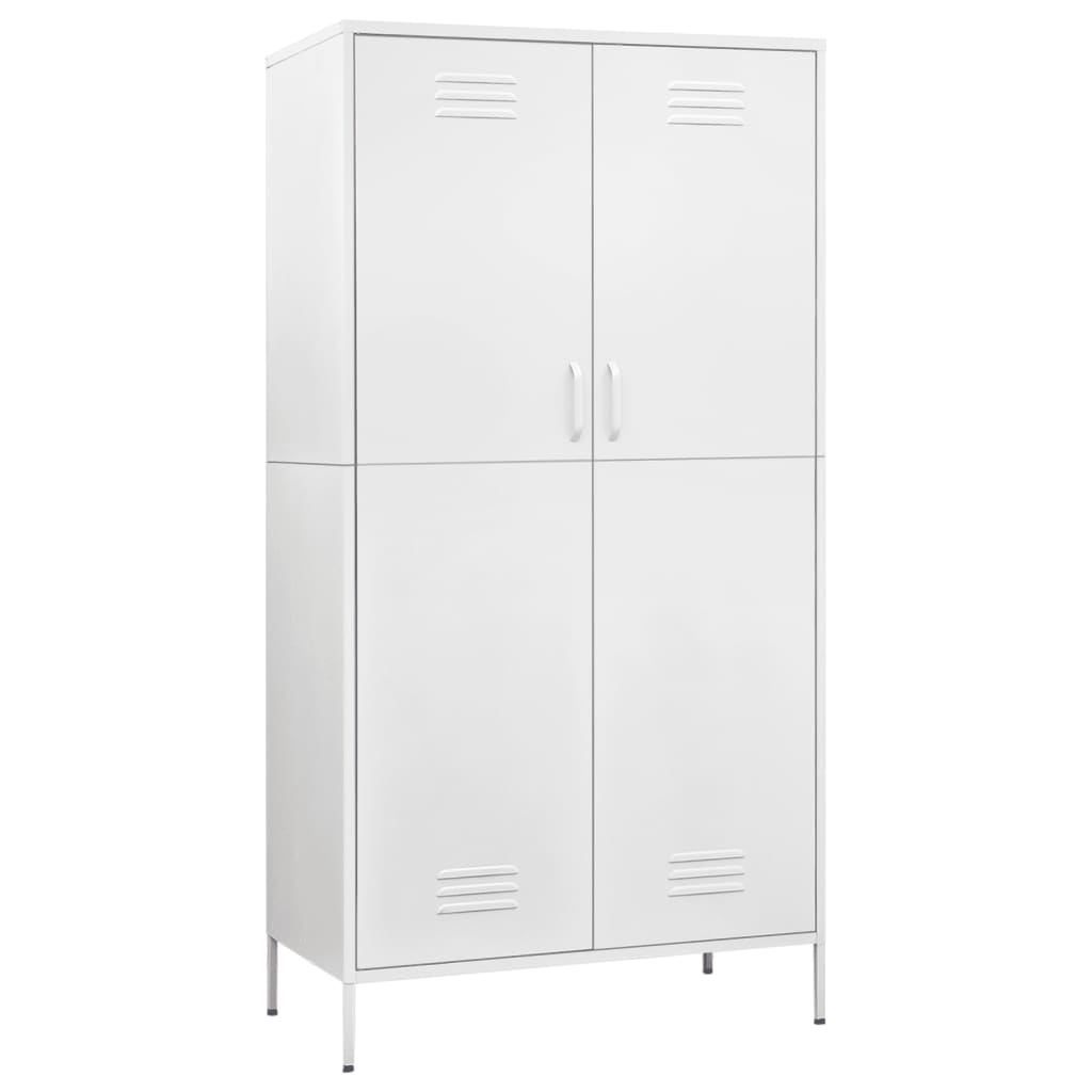 Vaatekaappi valkoinen 90x50x180 cm teräs - Sisustajankoti.fi